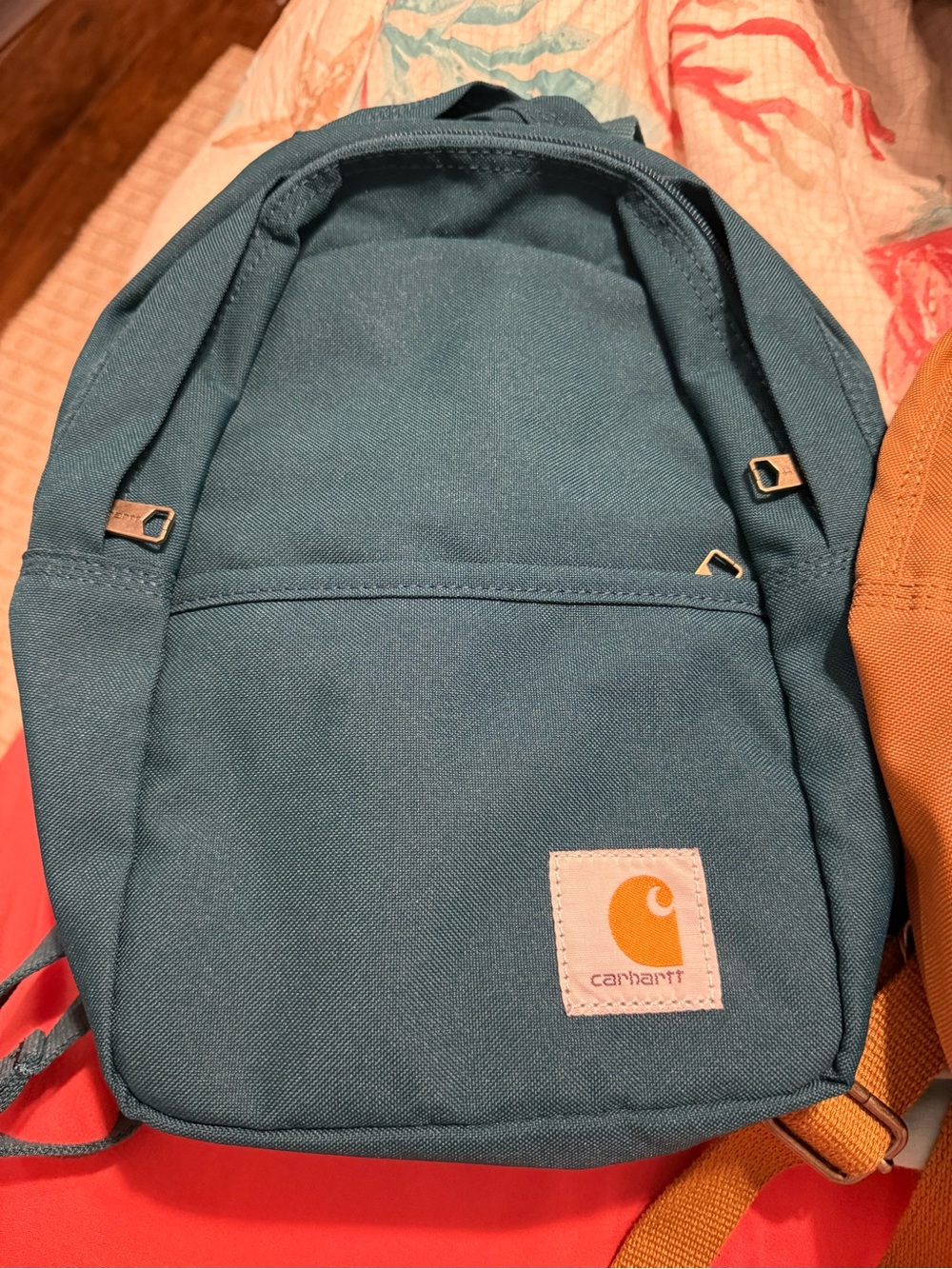 Carhartt Teal Mini Backpack with Front Patch Logo